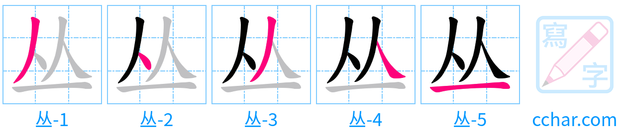丛 stroke order step-by-step diagram