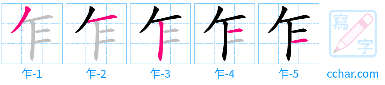乍 stroke order step-by-step diagram