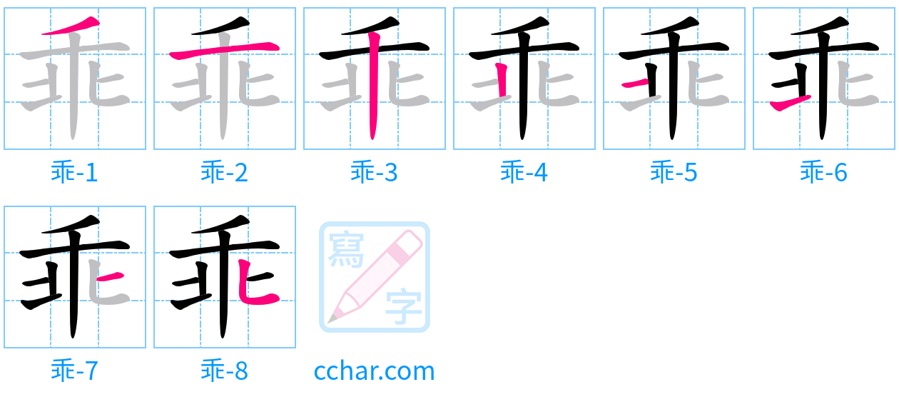 乖 stroke order step-by-step diagram
