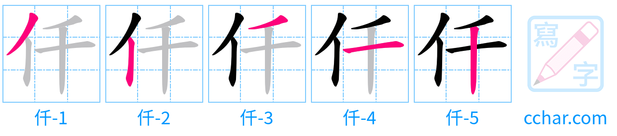 仟 stroke order step-by-step diagram