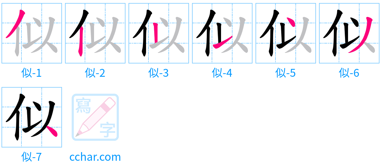 似 stroke order step-by-step diagram