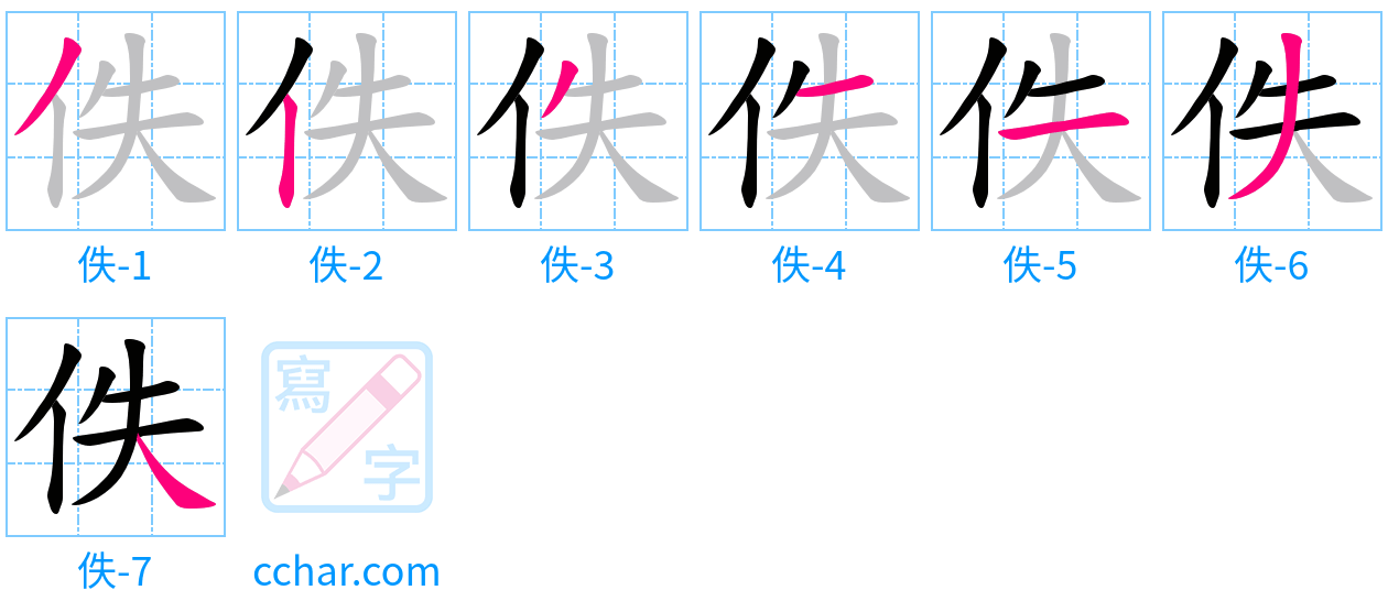 佚 stroke order step-by-step diagram