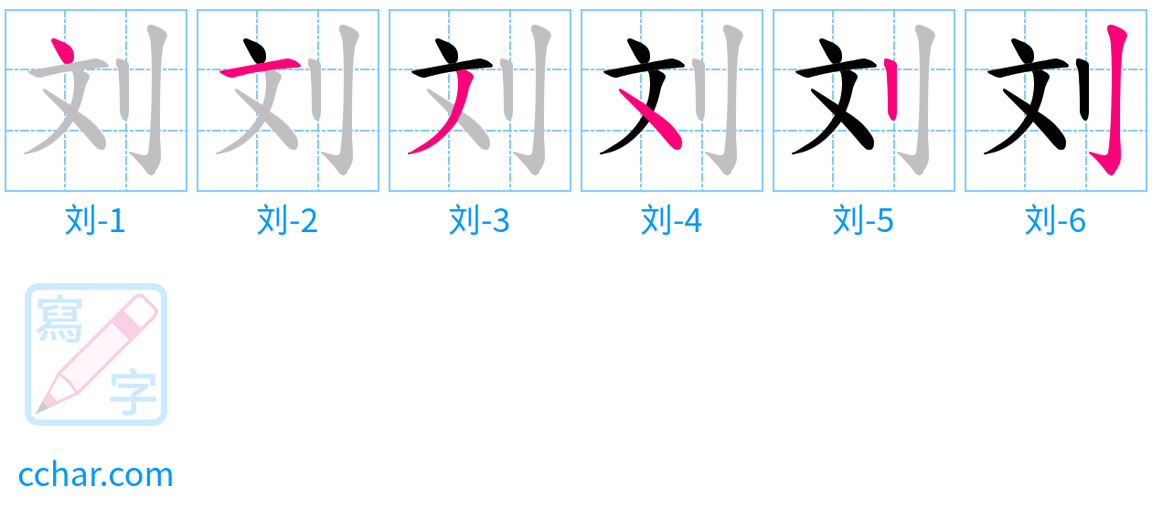 刘 stroke order step-by-step diagram