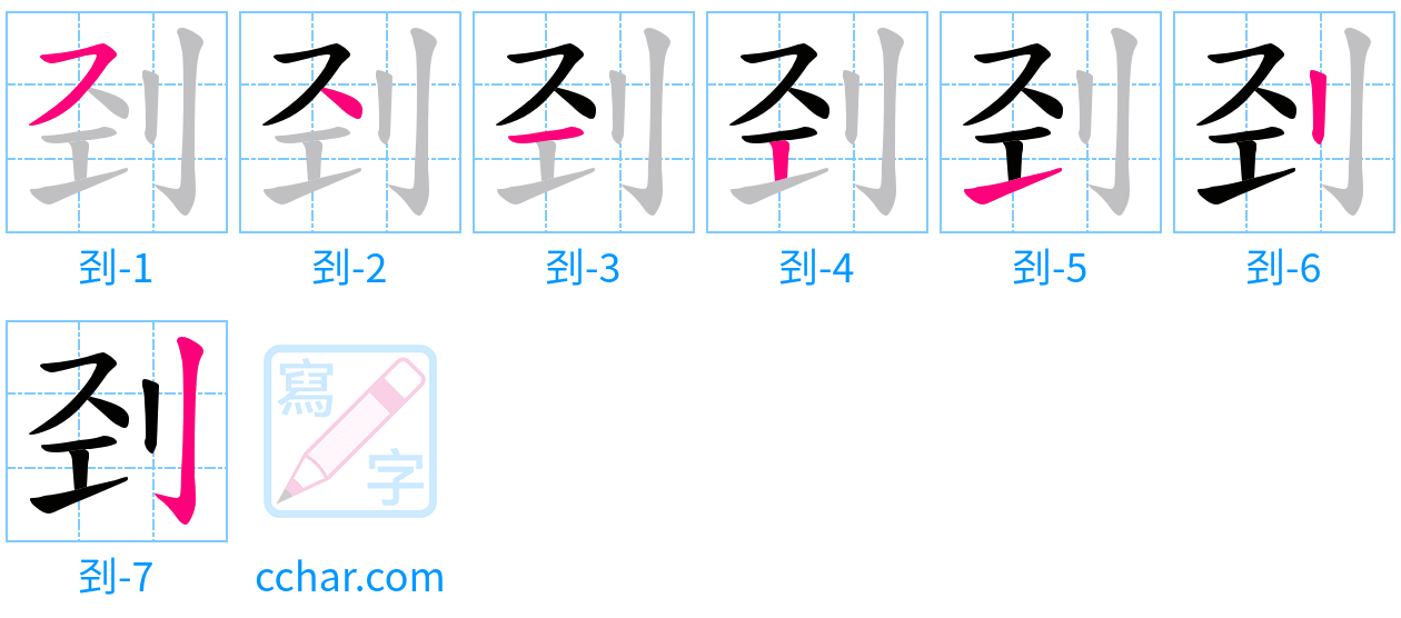 刭 stroke order step-by-step diagram