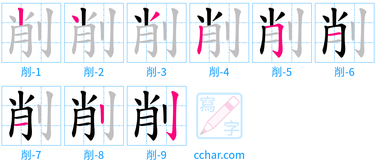 削 stroke order step-by-step diagram