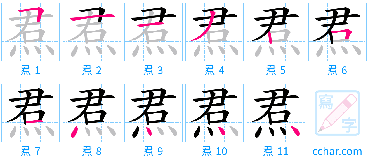 焄 stroke order step-by-step diagram