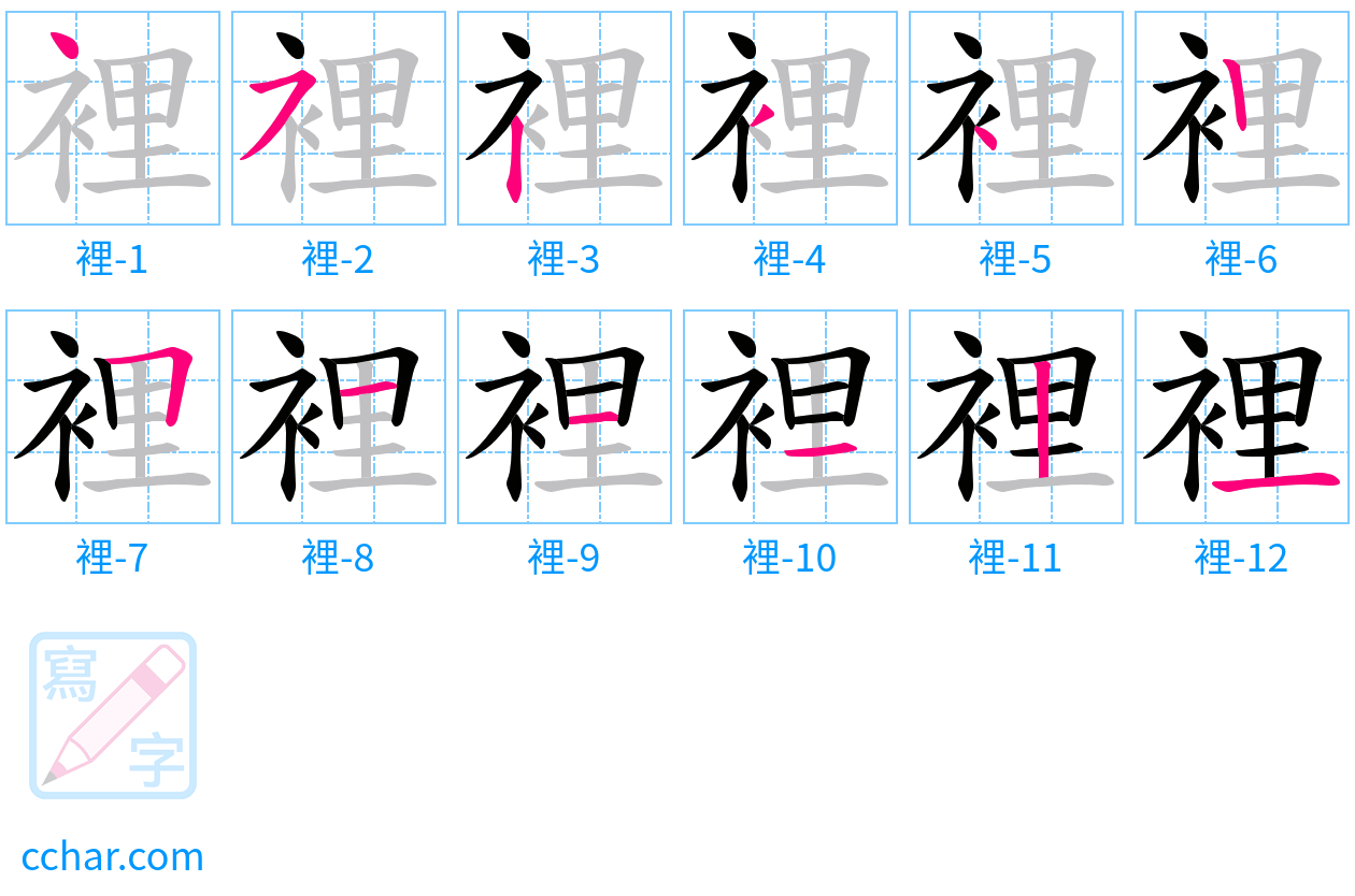 裡 stroke order step-by-step diagram