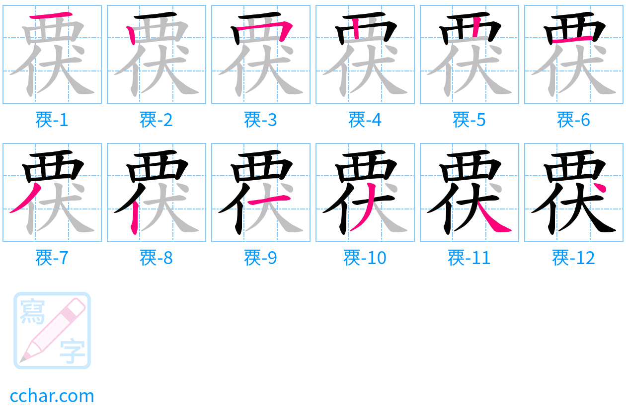 覄 stroke order step-by-step diagram