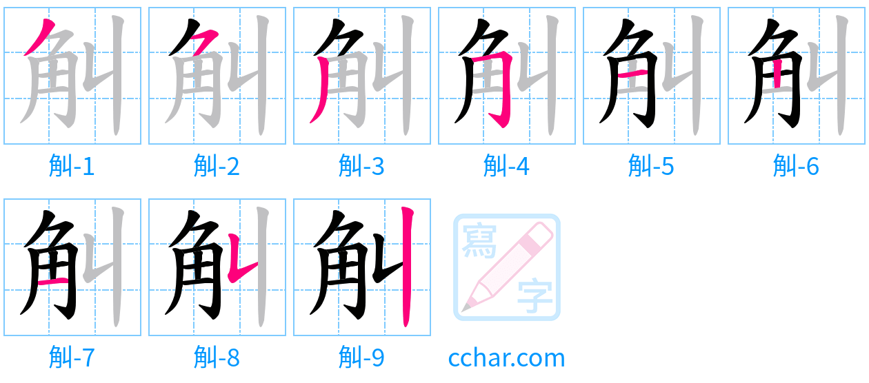 觓 stroke order step-by-step diagram