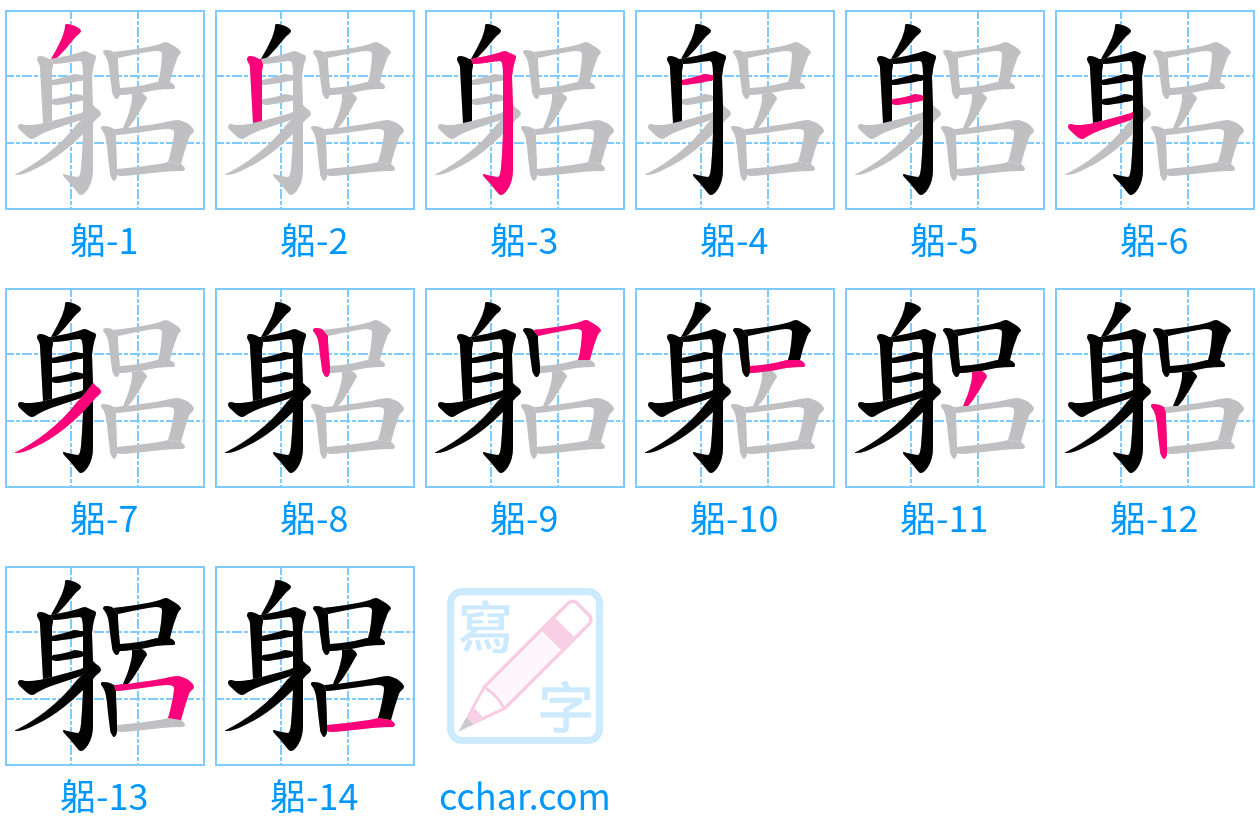 躳 stroke order step-by-step diagram
