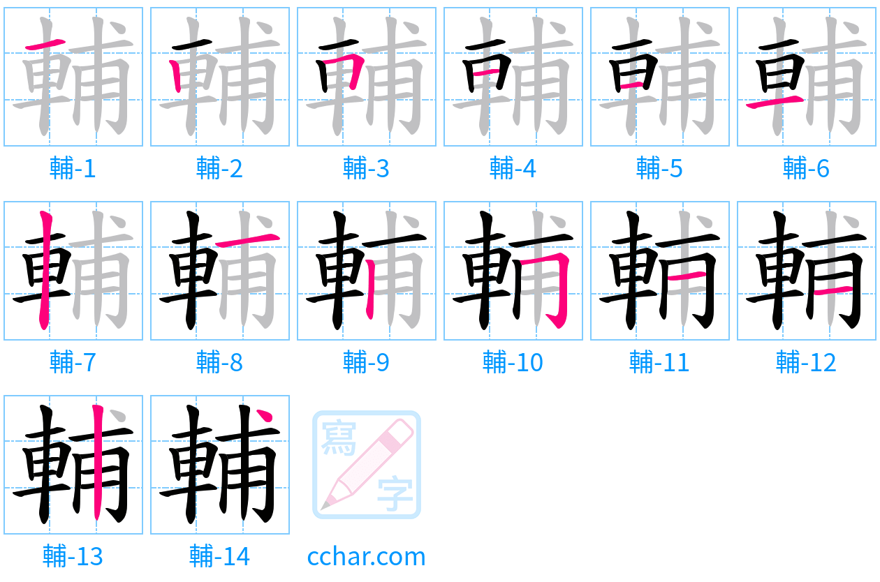 輔 stroke order step-by-step diagram