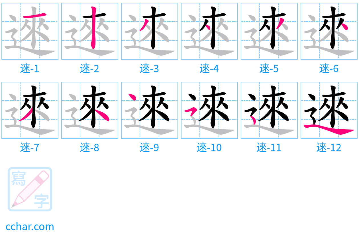 逨 stroke order step-by-step diagram