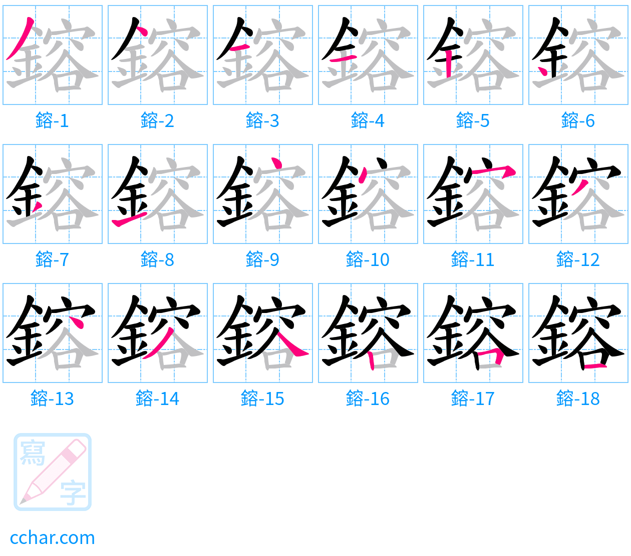 鎔 stroke order step-by-step diagram