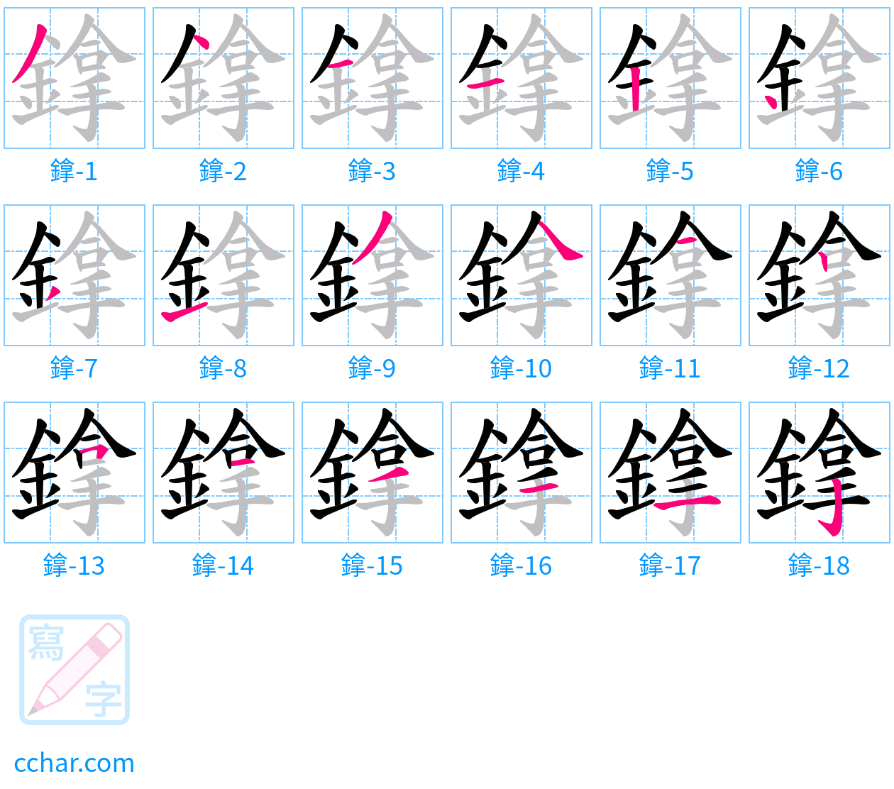 鎿 stroke order step-by-step diagram